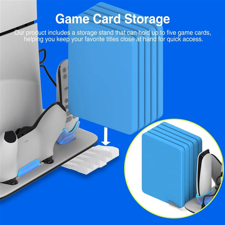 Honcam PS5 Slim 3 Level Cooling Fan Dual Controller Charging Station For Dualsense Edge Controller PS5 Slim New Console
