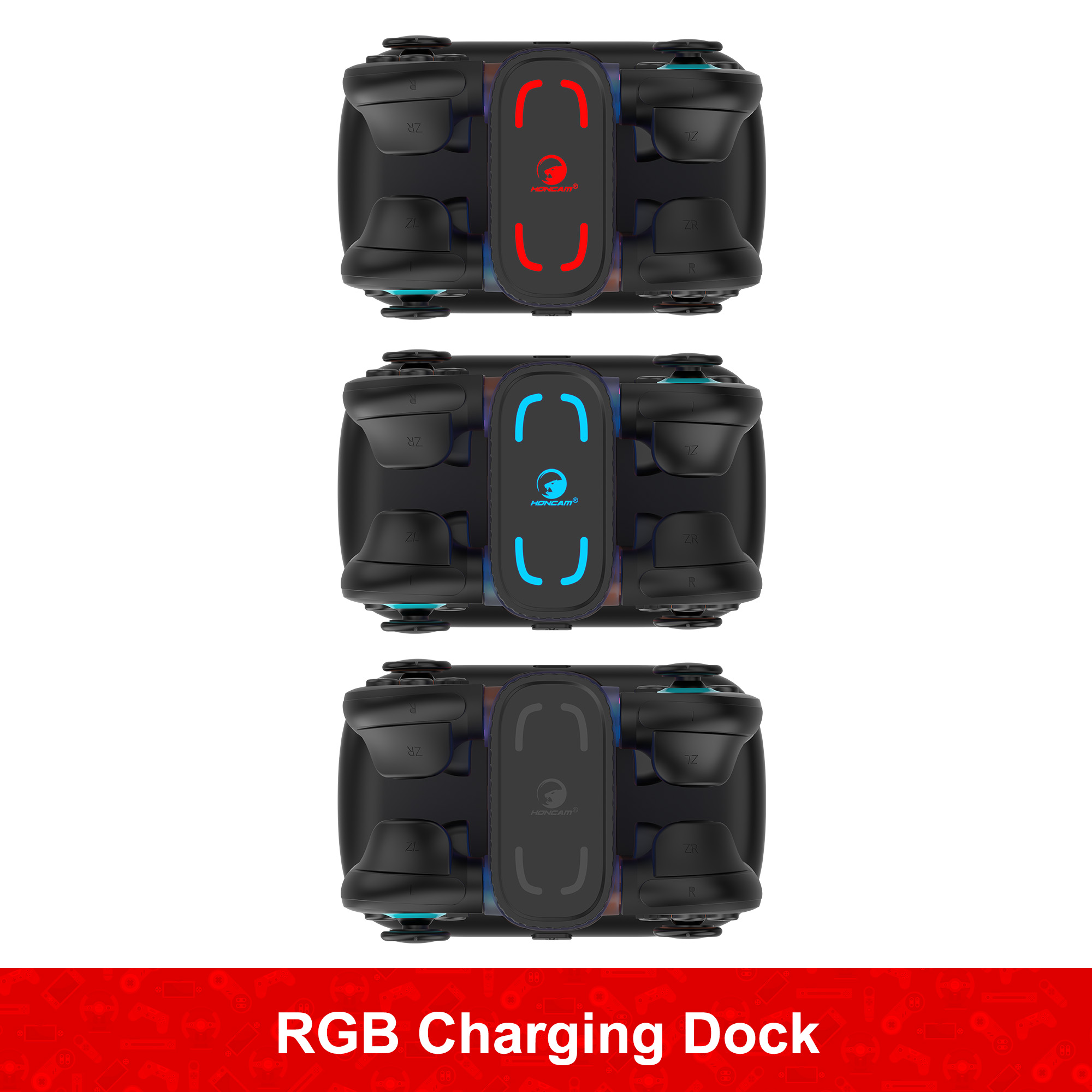 Honcam Switch 2 RGB Charging Dock for Nintendo Switch Joy-con 2