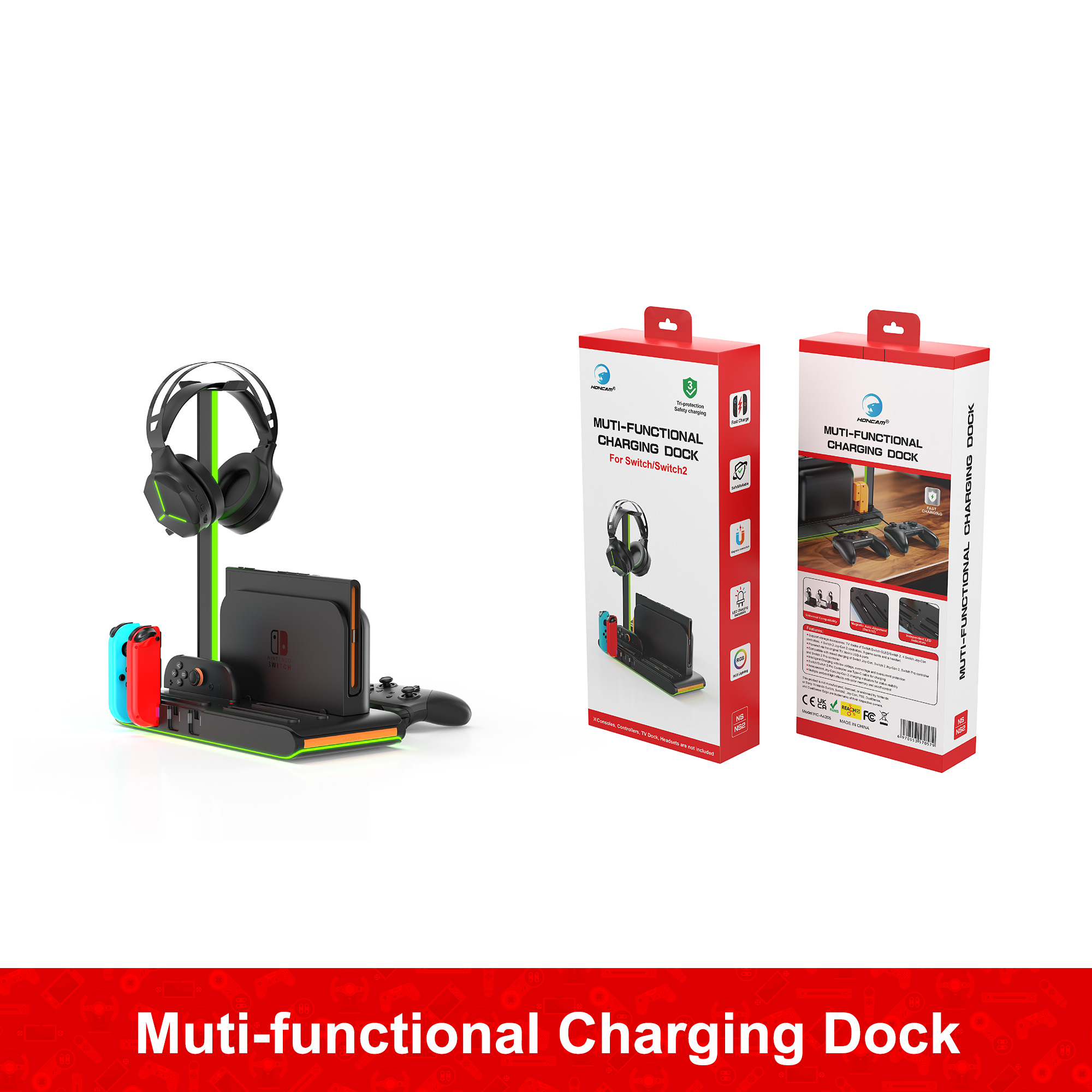 Charging Dock Organizer Rack for Nintendo Switch/OLED/Switch 2