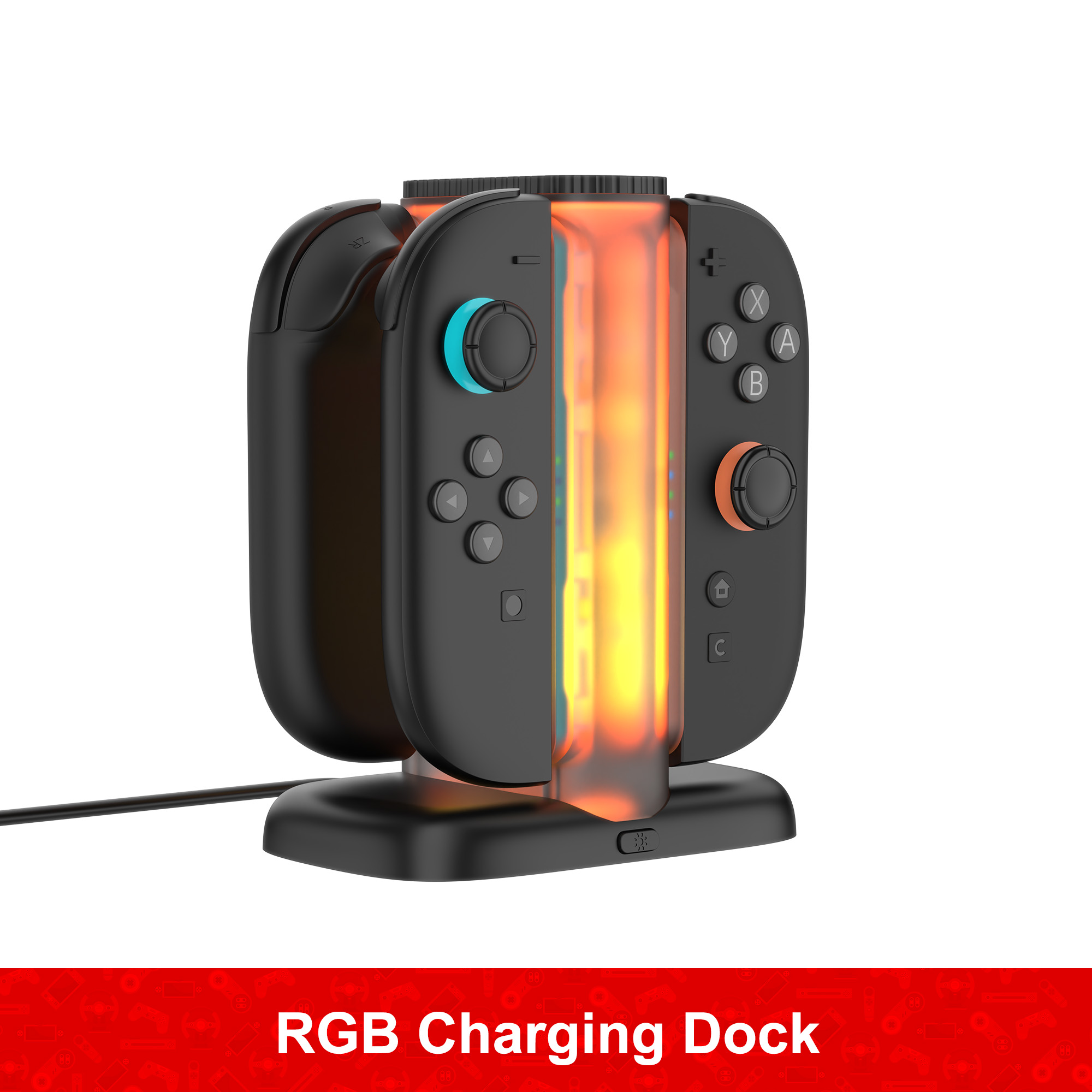 Honcam Switch 2 RGB Charging Dock for Nintendo Switch Joy-con 2
