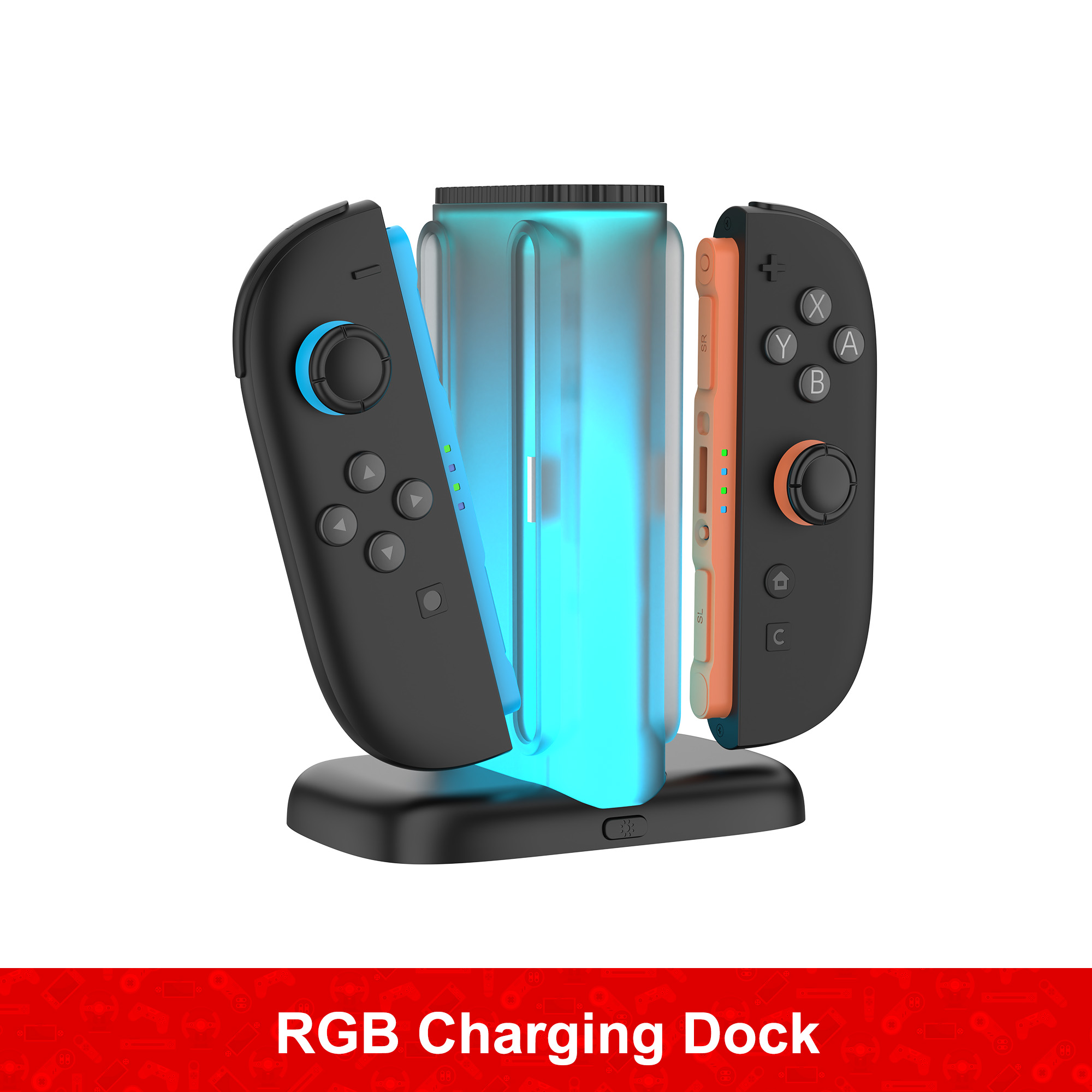 Honcam Switch 2 RGB Charging Dock for Nintendo Switch Joy-con 2