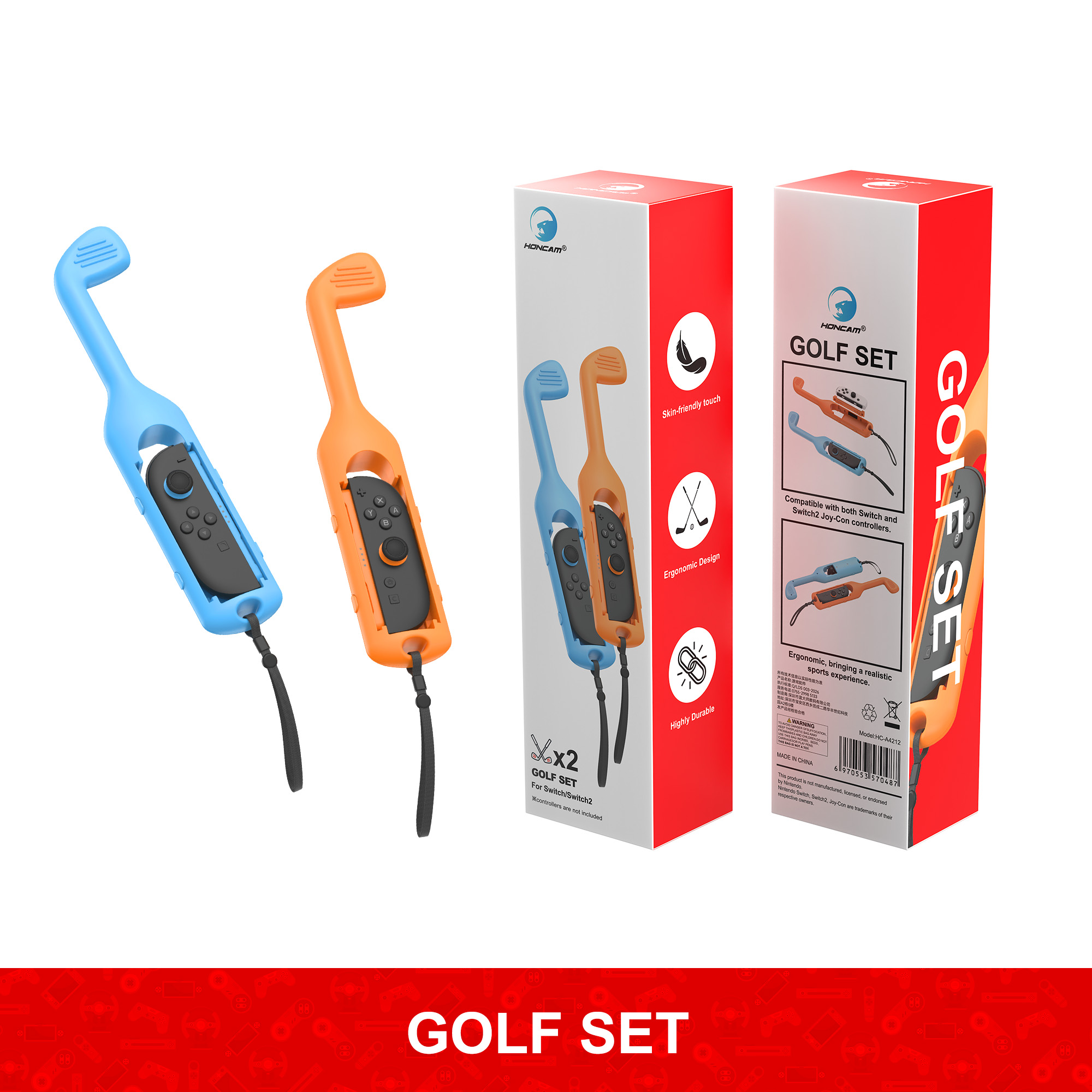 Honcam Switch 2 Golf Club Grip Sports Game Accessories for Nintendo Switch 2 Joycon 2